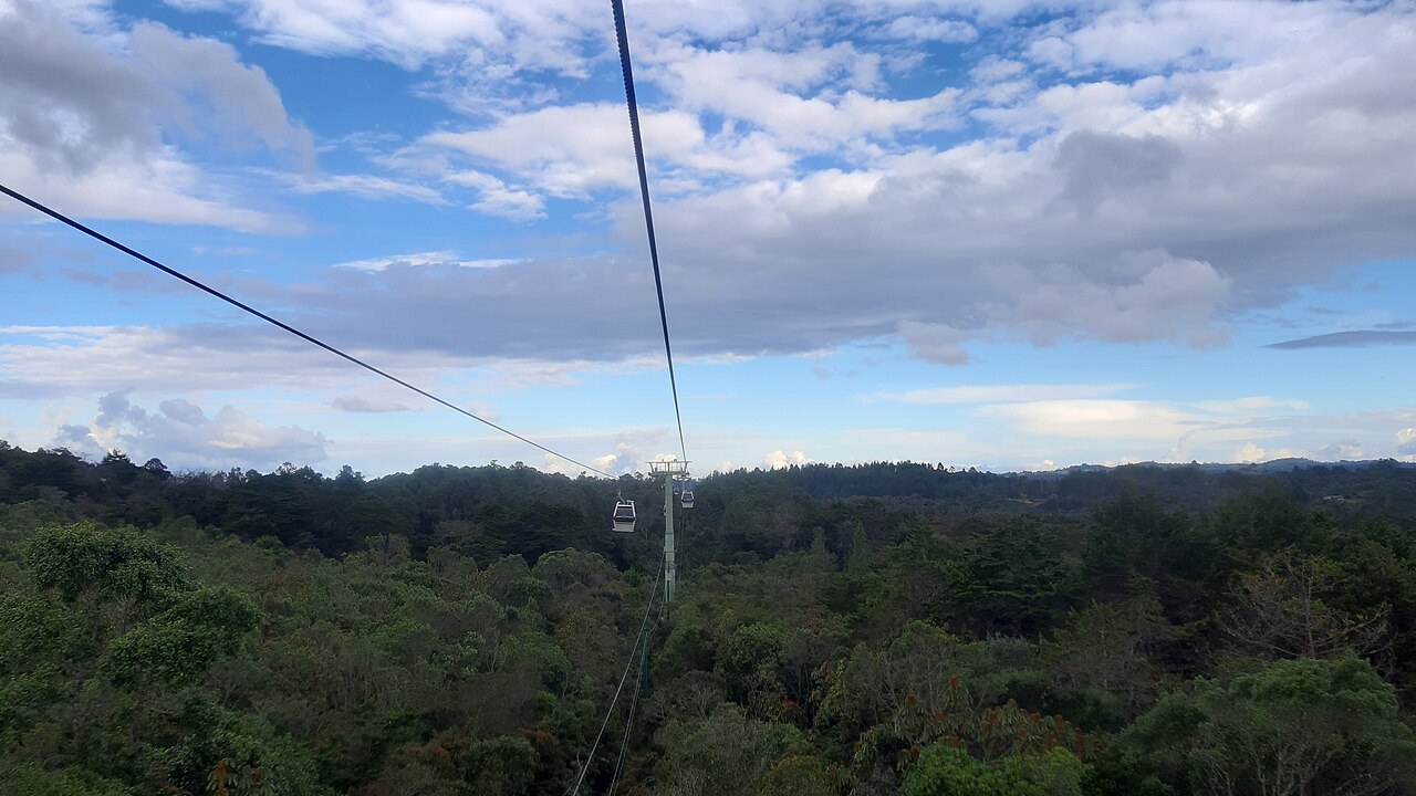 Arví Park · Metrocable above the forest